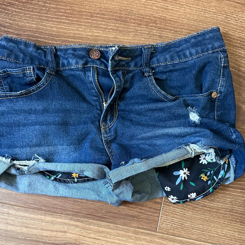 Girls Jeans size 14, two pair of jeans and I pair of shorts blue pre owned